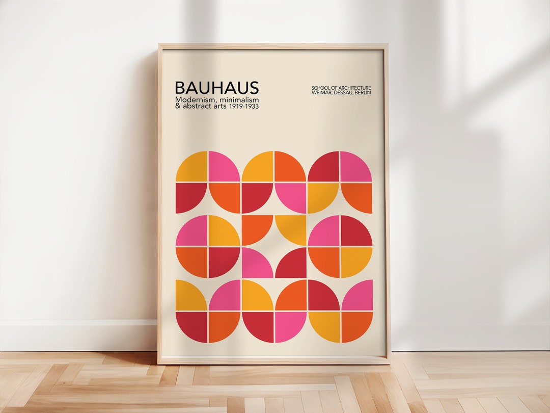 Bauhaus Poster, Geometric Mid Century Art Print, Minimal Bauhaus Wall Art, Modern Bauhaus Poster ...