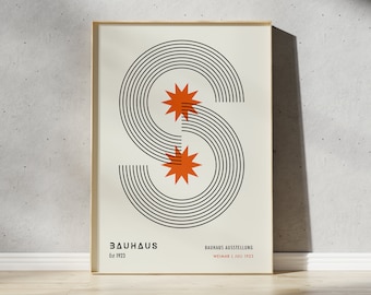 Geometric Bauhaus Art Print: Mid Century Modern Poster