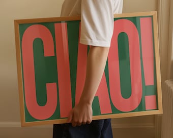 Ciao Retro Typography Poster: Italian Maximalist Wall Art