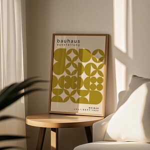 Olive Green Bauhaus Art Print: Mid-Century Modern Poster image 12
