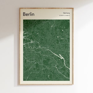 BERLIN City Map Print, MORE COLOURS, Berlin Map Poster, Colour Berlin Map Wall Art, Map Of Berlin Germany, Personalised Map