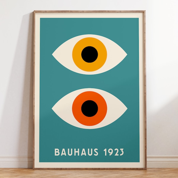 Bauhaus Eye Poster, Minimal Bauhaus Art Print, Geometric Poster, Modern Minimal Bauhaus Wall Art, Mid Century Poster | A083