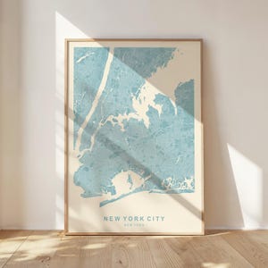 Mapa da cidade de Nova York impresso, DOWNLOAD digital Impressão de Nova York, pôster azul de Nova York, arte de parede para impressão do mapa da cidade de Nova York | TR211