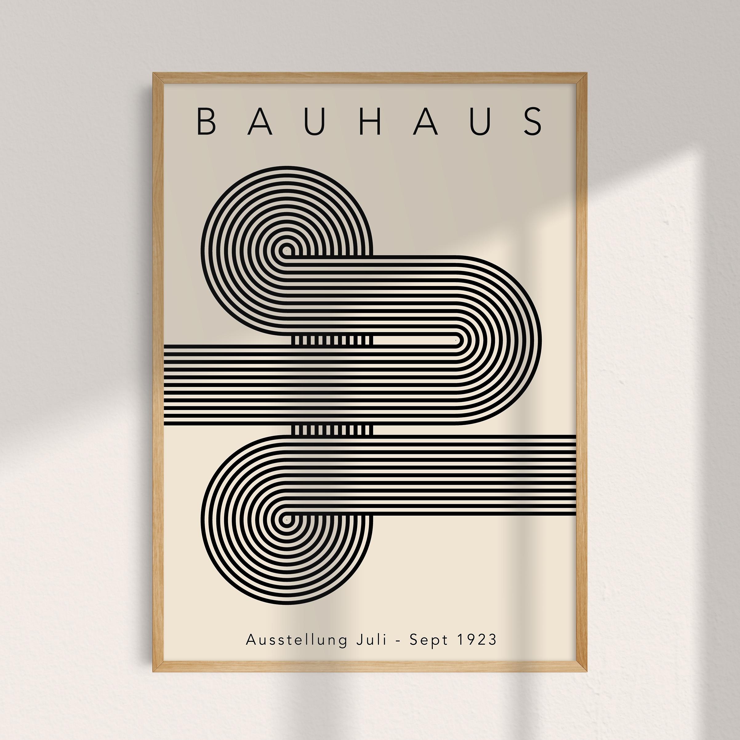 Bauhaus Art Print: Black Geometric Shapes, Mid-century Modern