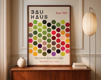 Colourful Bauhaus Art Print: Mid Century Geometric Poster