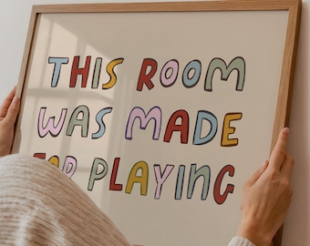 The Room Was Made For Playing Zitat Druck: Horizontale Kinderwandkunst (Digitaler Download)
