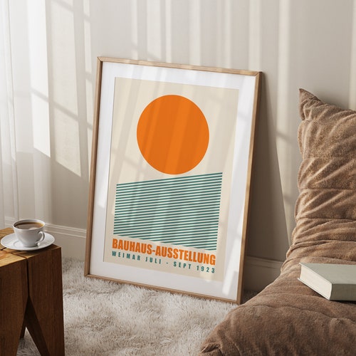 Bauhaus Sun Poster: Mid-century Geometric Art Print - Etsy