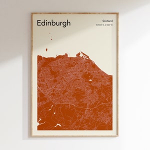 Edinburgh Map Print, MORE COLOURS, Edinburgh Scotland Map Poster, Color Edinburgh Map Wall Art, Map Of Edinburgh, Any City Map Print