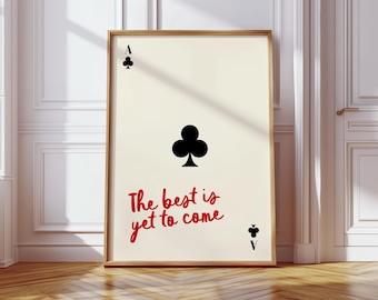 Ace of Spades Art Print: Retro Card Poster, Maximalist Decor