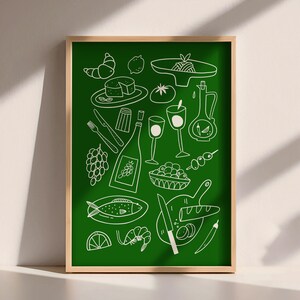 Retro Italian Food Print: Hand Drawn Kitchen Wall Art (Digital Download)