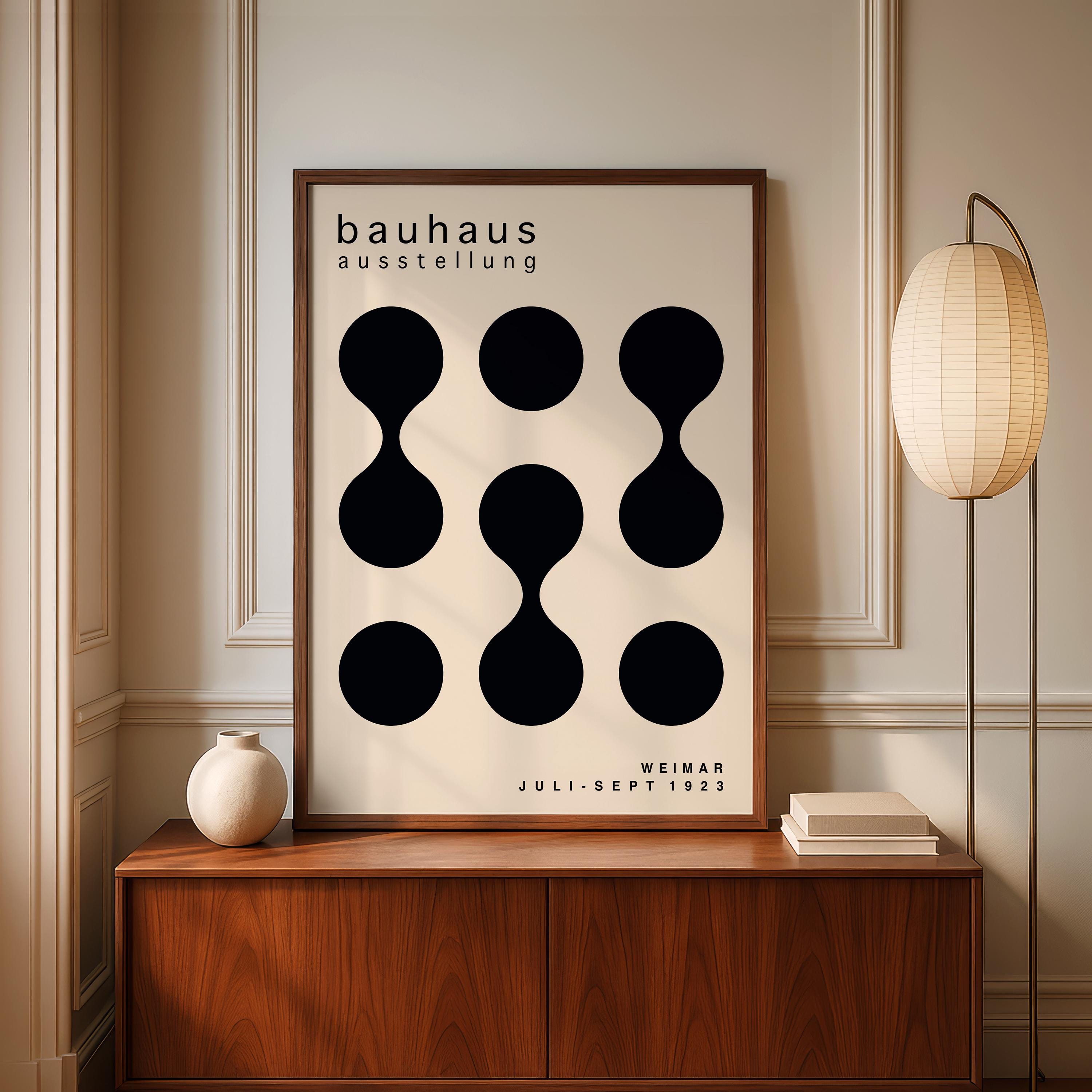 Minimalist Bauhaus Exhibition Poster: Mid-century Modern Wall Art