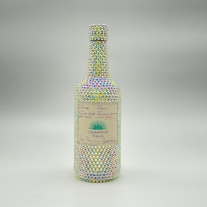 Casamigos Blanco Tequila 750ml-1.75L Cute Empty Bling Bottle Iridescent Rhinestone Empty Liquor Bar Decanter Display Refillable Bottle