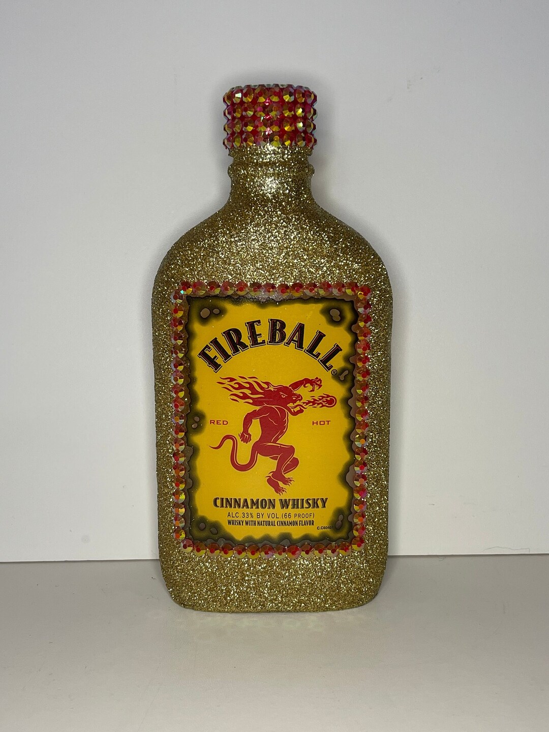 Fireball Whiskey 375ml Custom Empty Glittered Bling Bottle - Etsy