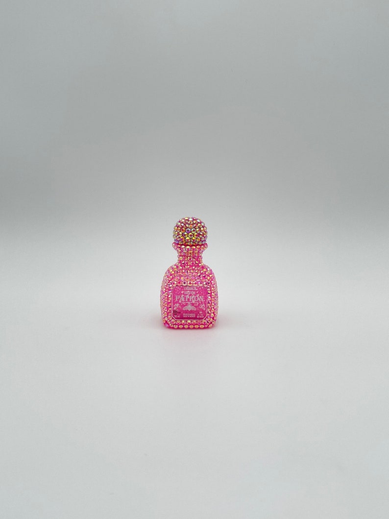 Pink Patron Silver Tequila Cute Mini 50ml Empty Custom Liquor Bling Bottle image 3