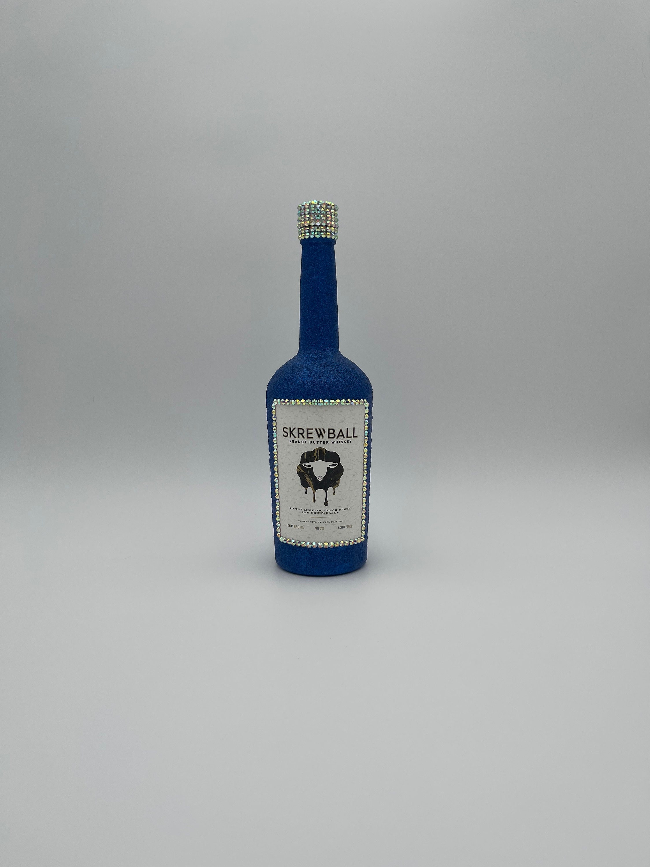 Screwball Peanut Butter Whiskey 750ml Empty Iridescent Glittered Liquor Bottle Bar Decanter Etsy