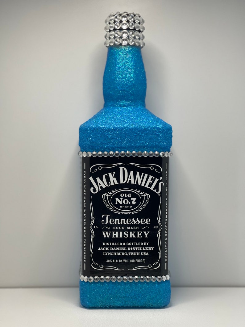 Jack Daniels Empty 750ml Bottle Glittered and Rhinestone Etsy