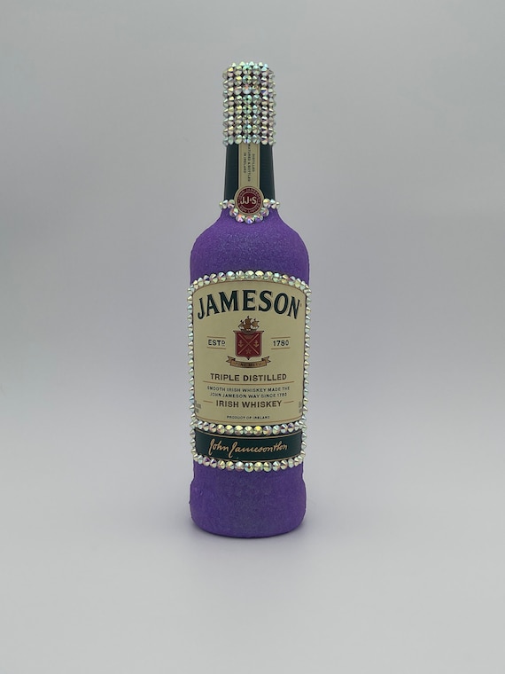 Custom Purple Bedazzled Tequila Bottle Decanter 750ml Bling