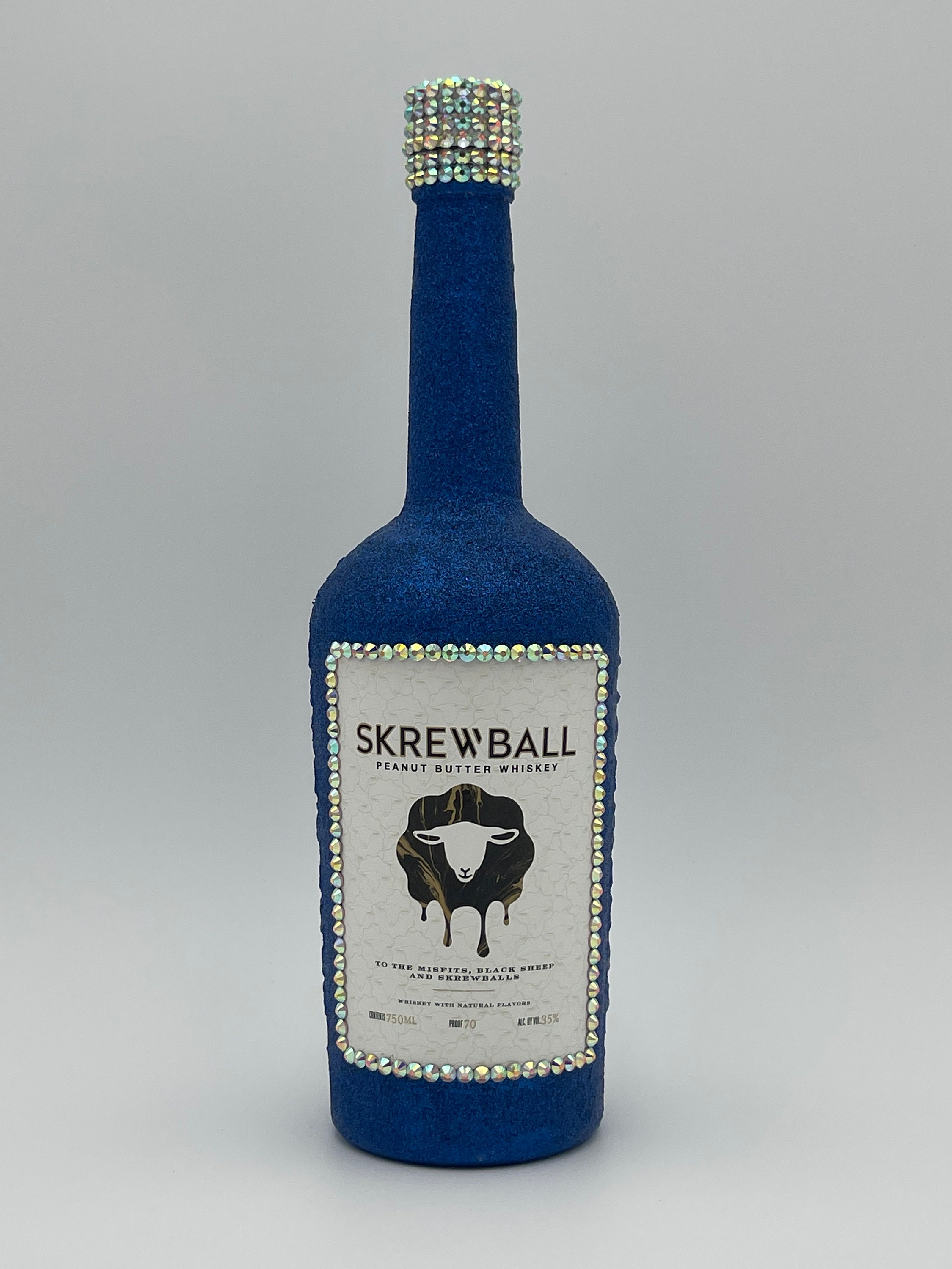Screwball Peanut Butter Whiskey 750ml Empty Iridescent Glittered Liquor