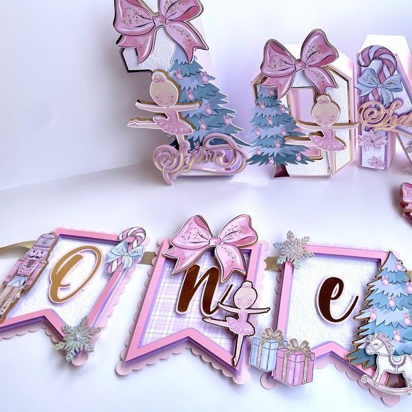Nutcracker christmas party decorations First Birthday High chair Decoration for christmas time birthday