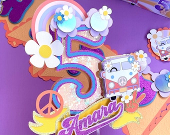 Topper per torta Groovy, decorazioni per compleanno Groovy One, decorazioni per feste Groovy Two, decorazioni per compleanno hippie boho