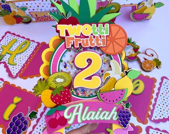 Twotti Frutti Cake Topper, Twotti frutti Party Decorations, Fruit birthday Party, Fruit Cake Topper