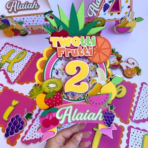 Twotti Frutti Cake Topper, Twotti frutti Party Decorations, Fruit birthday Party, Fruit Cake Topper