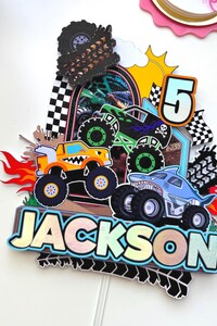 Monster Truck Embroidered girls or boys toddler and kids shirt // monster truck personalized outfit