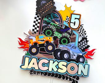 Monster Truck Cake Topper, Cake Topper, Boy Theme, Boy Birthday Party, Party Decor