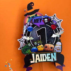 Halloween Spooky Hey Bear Cake Topper for Birthday Party Decoration on Cake