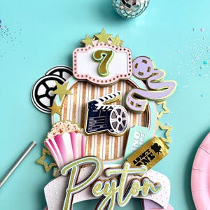 Movie Night Cake Topper, Cinema Cake Topper, Movie theater Party decorations