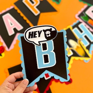 Hey Bear Sensory Birthday Banner, Hey bear Sensory Party Decorations