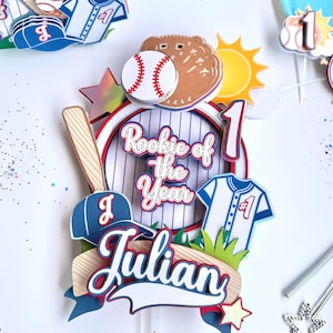 Rookie of the year Cake topper, Baseball Cake Topper for a Birthday Party