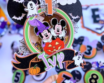 Mickey Minnie Halloween Birthday Cake Topper Party Decorations for table or cake Centerpiece Party Decor Cupcake Toppers High Chair banner
