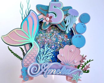 Mermaid light up Cake Topper Mermaid Birthday Party Decorations Girl birthday party decoration ideas Party Packages mermaid theme
