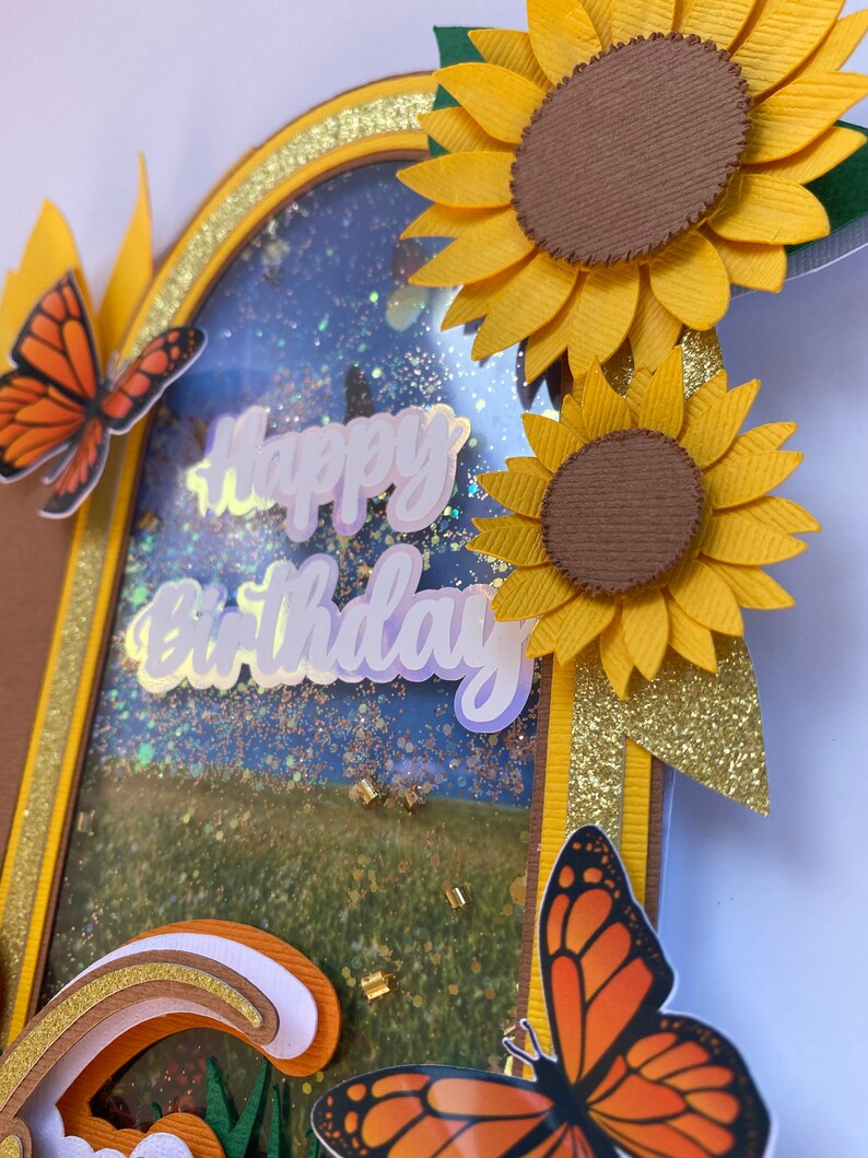 Sunflower Happy Birthday Cake Topper Sunflower Birthday Etsy