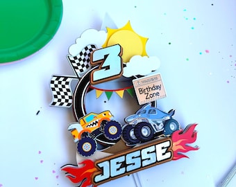 Monstertruck Cake Topper, Monstertruck Partydekoration für Geburtstagsfeier