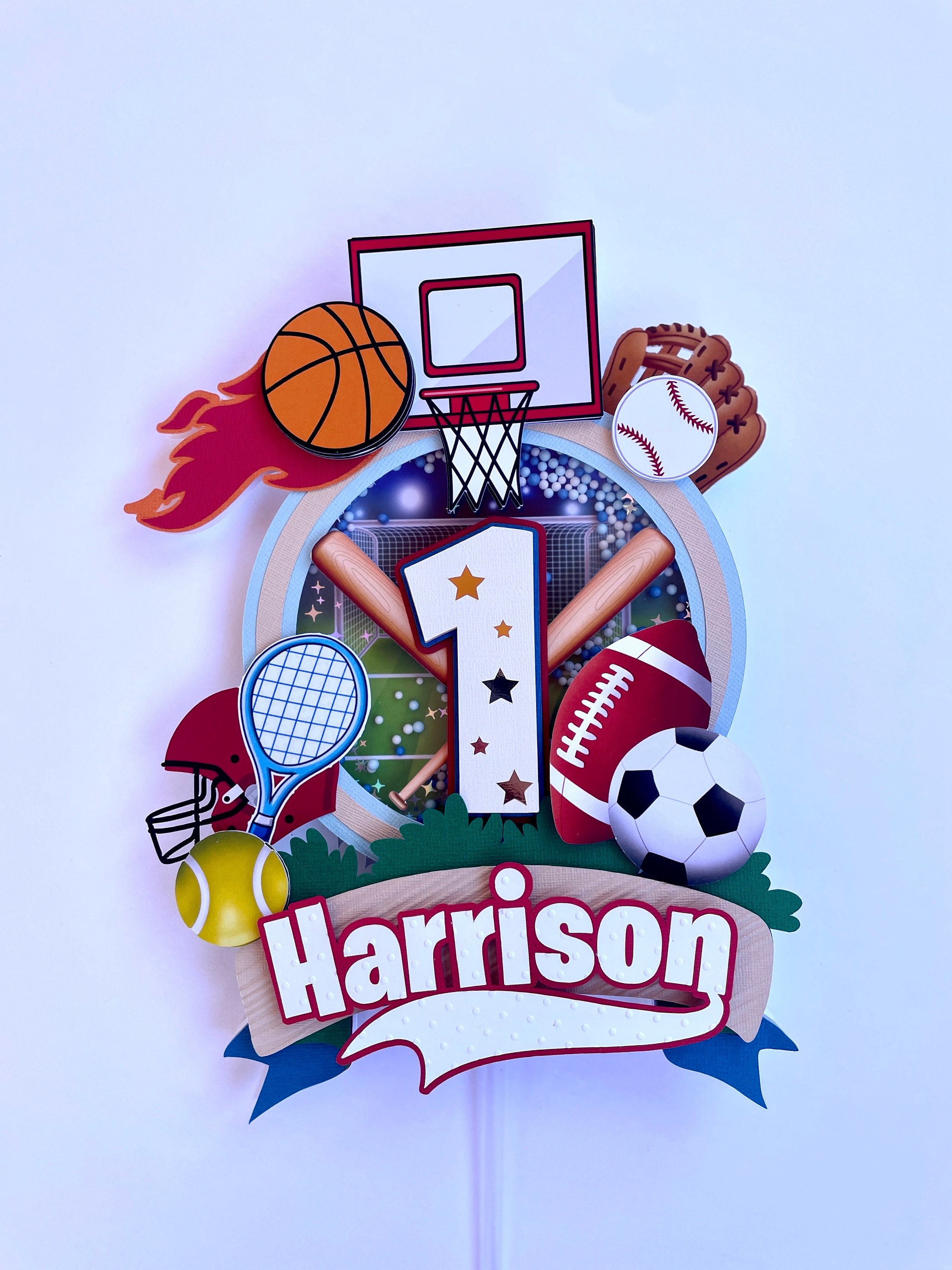 Sports Cake Topper Sports Birthday Party Decorations Etsy