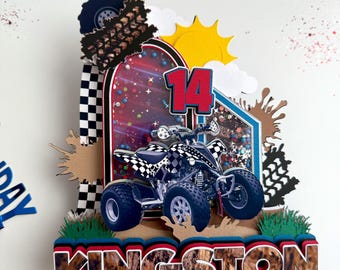 Decorazione per torta ATV, festa di compleanno a quattro ruote