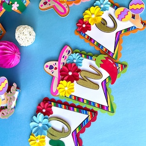 Fiesta Banner for Birthday Party Decoration, Cinco de mayo Happy Birthday Banner