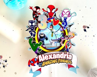 Spidey and his amazing friends cake topper Spidey and friends Birthday Party Decorations Decoration for cake Spiderman
