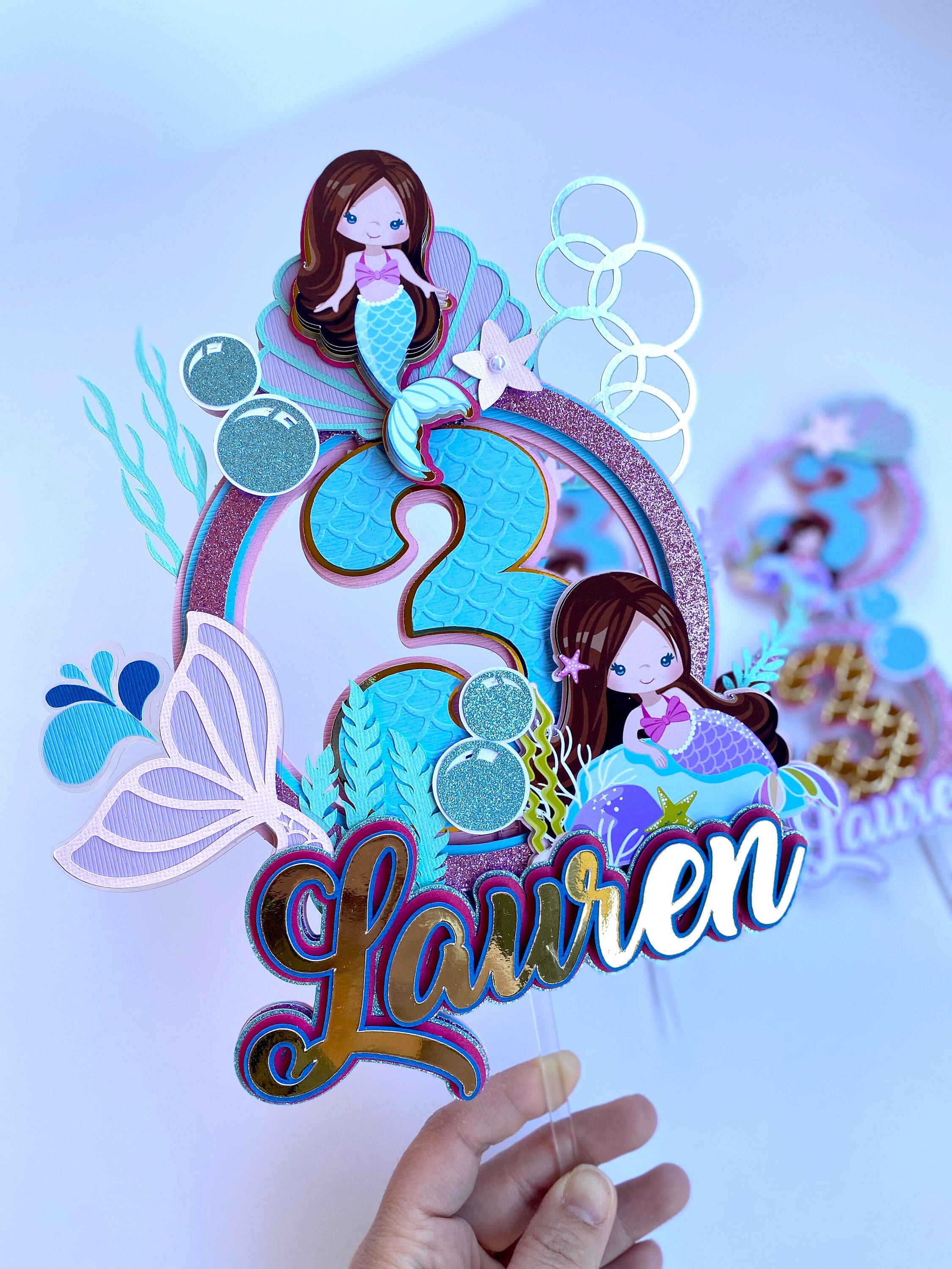 Mermaids Cake Topper Mermaid Cake Topper Mermaid Birthday Etsy