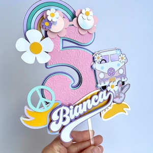 Groovy Cake Topper, Five is a vibe Cake Topper, Two Groovy Cake Topper, Groovy Birthday Party decorations