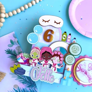 Spa Cake Topper, Spa Party Cake Decorations, Spa Themed Party Decorations