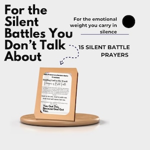 Stille Schlacht Gebetskarten | Vertrauensbasierte Ermutigung für emotionale Heilung | Innere Kämpfe und eigener Schmerz | 15 Karten
