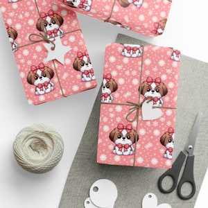 Doggy Christmas Wrapping Paper, Shih Tzu Lovers,Dog Lovers