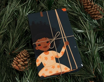 Afro American Girl Wrapping Paper: Melanin Gift Wrap