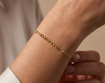 Sterling Silver Morse Code Name Bracelet, 14K Gold Custom Morse Code Jewelry, Couple Bracelet, Morse Bracelet, Gift For Mom, Christmas Gift