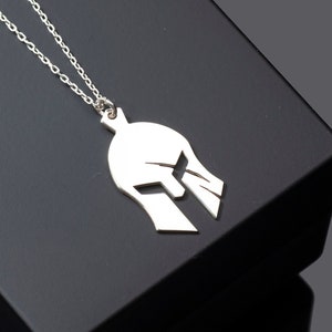 Spartan Helmet Necklace, Gladiator Jewelry in Sterling Silver, Spartan Warrior Pendant, Gift for Him, Warrior Accessory, Spartan Jewelry