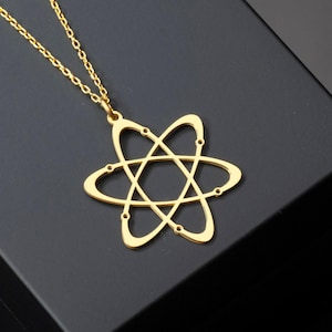 分子シンボルネックレス、スターリングシルバーの原子ジュエリー、分子ペンダント、科学ジュエリー、化学教師へのギフト、分子ジュエリー