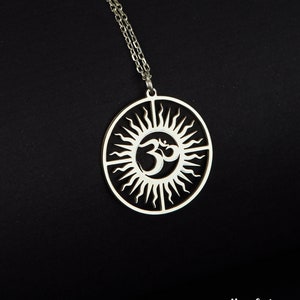 Dainty Om Necklace, Sterling Silver Aum Pendant, Om Yoga Necklace, Gift for Her, Yoga Jewelry, Spiritual Gift, Om Pendant, Mystical Charm